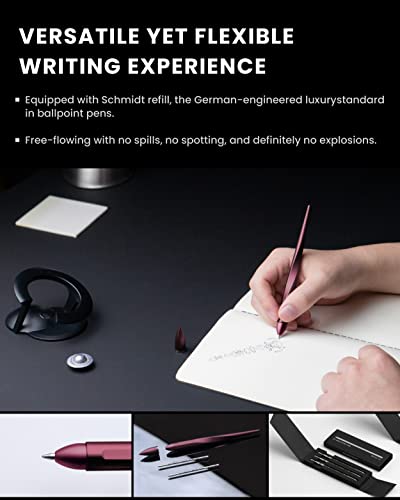 novium Hoverpen Interstellar - Unisex Ballpoint Pen, Mars Magma, 23.5 Degree Angle, Premium Design, Smooth Writing, No Spills - color: Mars Magma, style: 18K Gold-Plated