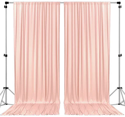 AK TRADING CO. 10 feet x 8 feet IFR Polyester Backdrop Drapes Curtains Panels with Rod Pockets - Wedding Ceremony Party Home Window Decorations - Blush Pink - color: Blush Pink