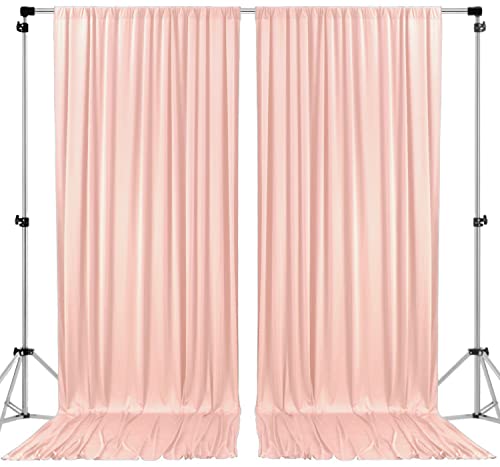 AK TRADING CO. 10 feet x 8 feet IFR Polyester Backdrop Drapes Curtains Panels with Rod Pockets - Wedding Ceremony Party Home Window Decorations - Blush Pink - color: Blush Pink