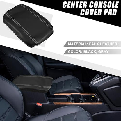 Car Center Console Seat Armrest Cover Interior Protective Lid Storage Covers Trim for Toyota Venza 2021-2023 Black Gray