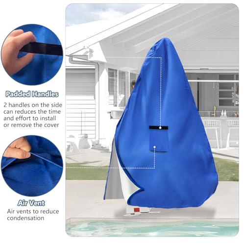 Pool Lift Cover - 600D Heavy Duty Waterproof Cover for Aqua Creek Scout Pool Lift Chairs,Blue - color: Blue, size: 46″L x 59″W x 87″H