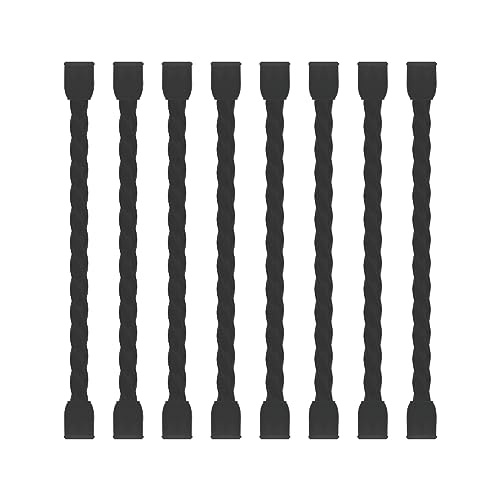 8Pcs 3-inch Silicone Cable Ties Reusable Steel-Core Silicone Twist Colorful Cable Tie Straps for Bundling and Organizing, Bendable Holder Strap for Indoor and Out All Purpose, Black - color: Black, size: 3 Inch