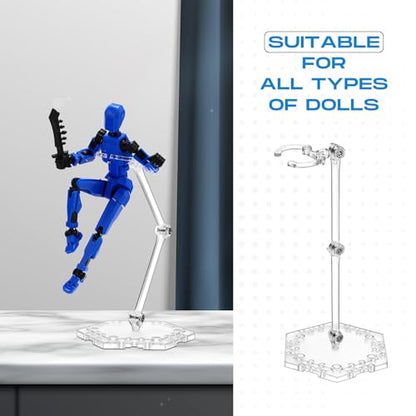 Colingmill 12 Pack Action Figure Stand Assembly Action Figure Display Holder Base Doll Model Support Stand Compatible with Hg/rg 1/144 with Screwdriver, 6.3 Inch - style: Hexagon