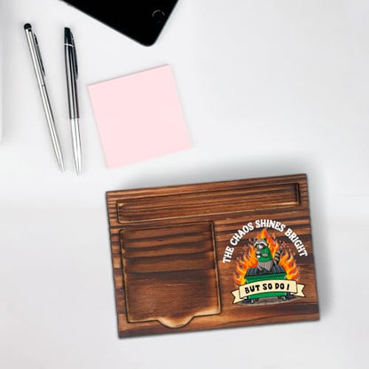 Chaos Humor Desk Organizer, Funny Sticky Note Holder for Coworker Office Gift, Encouragement Memo Pad Holder for Work Desk STYW5 - style: Chaos Humor Desk Organizer