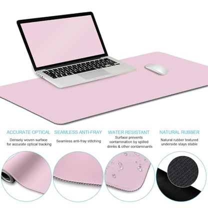 LIMKRIAN Pink Mouse Pad Set, Complete XXL Desk Mat with Ergonomic Keyboard Support & Coaster, Featuring Mouse Pad with Gel Wrist Rest for Pain Relief, Soft Pink Home Office Gaming Accessories Gift - color: XXL-03 Blush Pink
