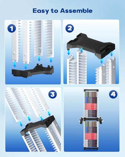 Nargos Video Game Storage Tower, Universal Organizer for PS5/PS4/PS3/PS2, Xbox One/360/Series X/S, Wii, Switch/Switch 2, DVD and Blu-Ray Cases (46 Pcs) - size: 46 Pcs