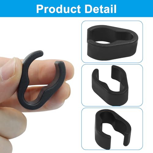 10Pcs Microphone Cable Clip, Durable Plastic Mic Clamps Microphone Stand Cable Holders, Universal Mic Boompole Clips for Setup/Fits 20mm Diameter Poles(20mm) - size: 20mm