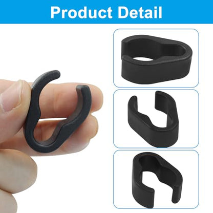10Pcs Microphone Cable Clip, Durable Plastic Mic Clamps Microphone Stand Cable Holders, Universal Mic Boompole Clips for Setup/Fits 20mm Diameter Poles(20mm) - size: 20mm