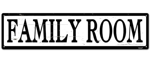 Home Room Sign,Bedroom Sign,Family Sign Wall Art,Wall Decor for Home "FAMILY ROOM" 4 * 16" Metal Aluminum Sign - color: Num006