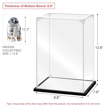Acrylic Display Case for Collectibles Assemble Acrylic Display Box for Lego 75308 76191 Robot Kits Clear Acrylic Case for Display Trophy Action Figures Toys(Black,9.8*7.9*13.8 inch) - size: 9.8*7.9*13.8 inch