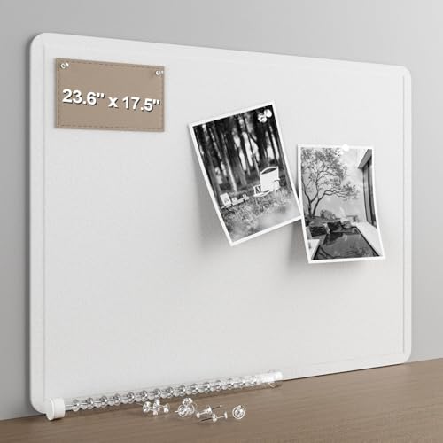 Felt Bulletin Board for Wall 24" x 18" Unfolded Size, Small Frameless Felt Pin Board, Soft Cork Board Alternative for Office, Home Planning, Notes, Photos & Wall Decor, Foldable Shipping, Easy Install - color: White, size: 18" x 24"