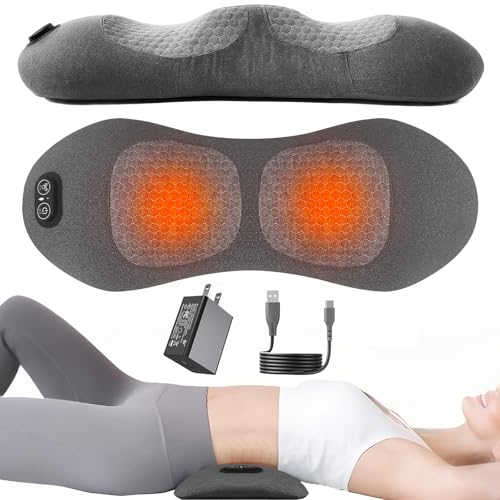 Triple Fusion Back Massager with Heat, Vibration and Traction for Sciatica Pain Relief, 3-in-1 Electric Lumbar Support Pillow Device for Lower Back Pain in Bed, Chair, Couch