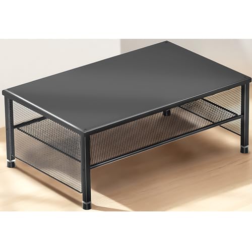 ECOLOVI 2-Tier Computer Monitor Stand Riser, Desk Organizer for Monitor, Printer & Laptop Stand, Desktop Workspace Organizers for Office Supplies(Black) - color: Black, size: 2-tier