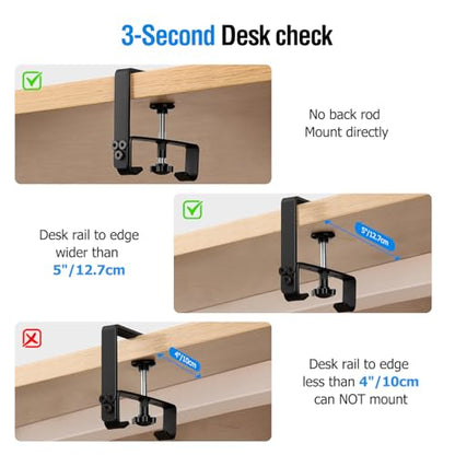 Under Desk Cable Management Tray, 36-Inch Heavy Duty No-Drill Clamp & Screw Mount Cord Organizer, Holds Power Strip & Large Adapters for Home Office, Gaming Desk, Study Room - size: 36"L x 5.5"W