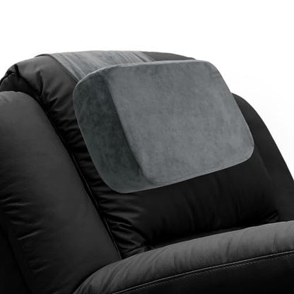 HOMBYS Memory Foam Neck Pillow for Recliner, Adjustable Headrest Cushion with Soft Plush Fabric and Medium Firm Filling, Design for Recliner Sofa Armchair, Machine Washable and Non-Slip (Dark Gray) - color: Grey