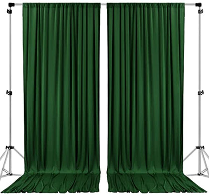 AK TRADING CO. 10 feet x 8 feet IFR Polyester Backdrop Drapes Curtains Panels with Rod Pockets - Wedding Ceremony Party Home Window Decorations - Hunter Green - color: Hunter Green