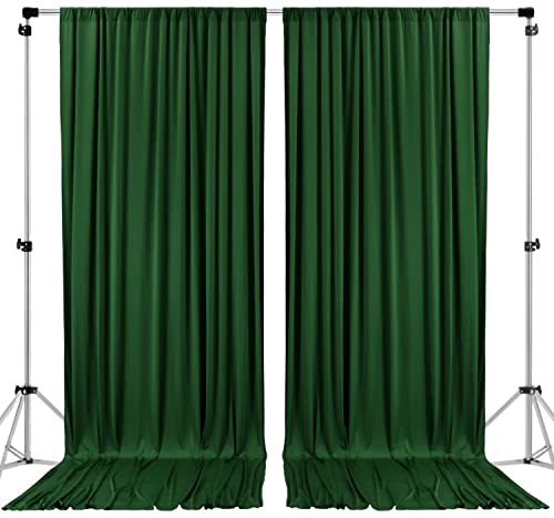 AK TRADING CO. 10 feet x 8 feet IFR Polyester Backdrop Drapes Curtains Panels with Rod Pockets - Wedding Ceremony Party Home Window Decorations - Hunter Green - color: Hunter Green