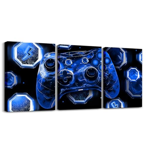 Feelyou Kids Gamer Wall Painting and Prints Galaxy Gaming Picture Wall Decor Boys Girls Modern Game Console Canvas Wall Art for Living Room Bedroom Gamepad Teens Bathroom Wall Art 12"x16"x 3Pcs - color: Multi K11