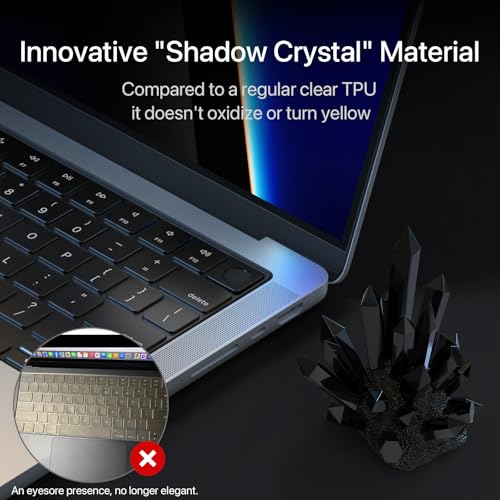 Premium Ultra Thin Keyboard Cover Protector, Compatible with 2025-2021 M5/M4/M3/M2/M1 Pro/Max MacBook Pro 14/16, M4/M3/M2 MacBook Air 13/15, US Layout, Surround Touch ID - color: Smokey(Surround Touch ID)