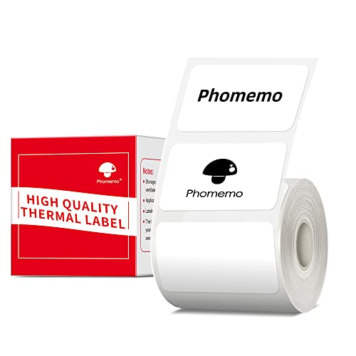 Phomemo M110 Labels, Label Maker Waterproof Labels, 1.57"x1.18" (40x30mm) Multi-Purpose Square Self-Adhesive Compatible for Phomemo M110/M100/M250/M221 Label Printer, 230 Pcs/Roll, Black on White - size: 1.57"x1.18", style: 1 Roll