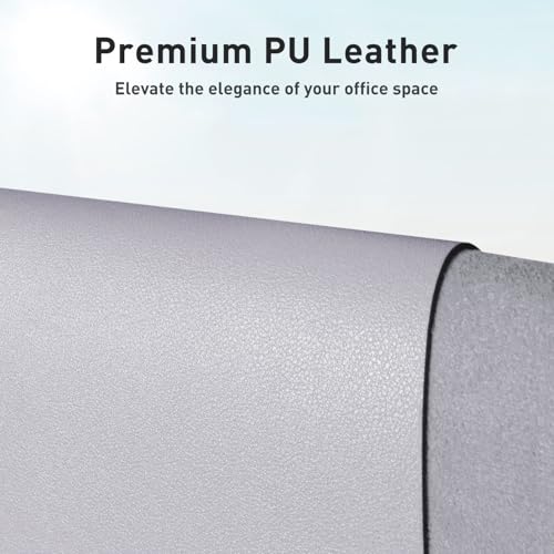 Aothia Large PU Leather Desk Pad Protector - Non-Slip Mouse Pad & Writing Mat for Office/Home, Waterproof, Easy to Clean (23.6" x 13.7", Smoky Lavender) - color: Smoky Lavender, size: 23.6" x 13.7"