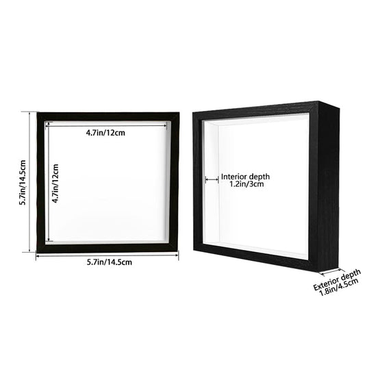 5x5 Small Shadow Box Frame Display Case , Display Case Box for Memorabilia, Medal, Wedding Memories, Crafts, Tickets and Photos, Picture Frame for Wall and Tabletop (6packs-Black, 5x5) - color: 6packs-black, size: 5x5
