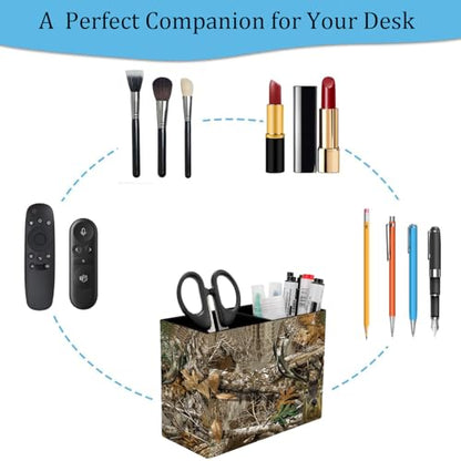 Pen Holder and Anti-Slip Mouse Pad Combination, Makeup Brush Storage Box, Tableware Storage Box, Suitable for Office and Home - Camouflage Giraffe - color: Camouflage Giraffe