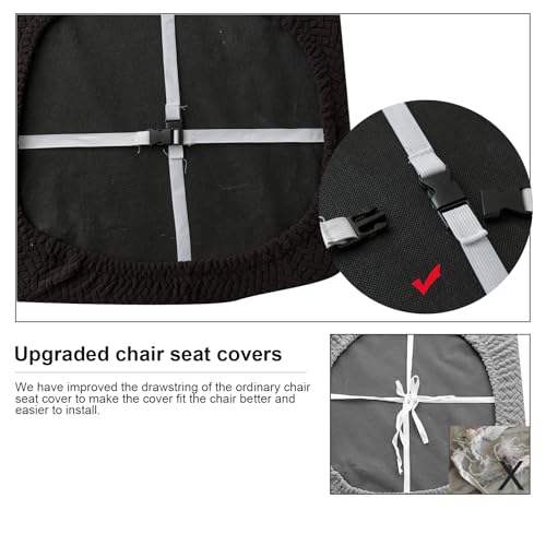 Genina Seat Covers for Dining Room Chair Seat Slipcovers Kitchen Chair Covers (Black, 4 Pcs) - color: Black, size: 4 PCS