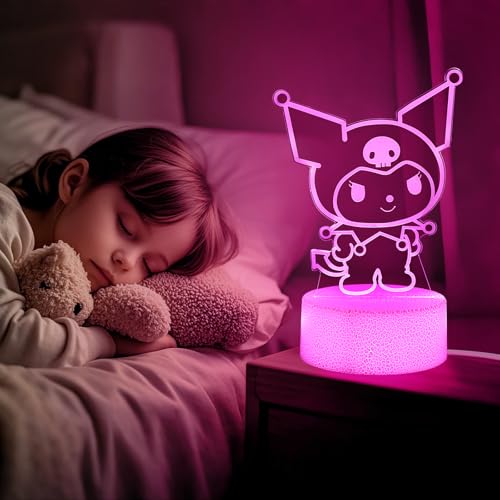 sunduck Pink Kawaii Night Light with Corded Control- Cute Dreamy Girls Room Decor, Perfect Birthday/Christmas Gift for Kids, Unique Holiday Present - color: kitty02