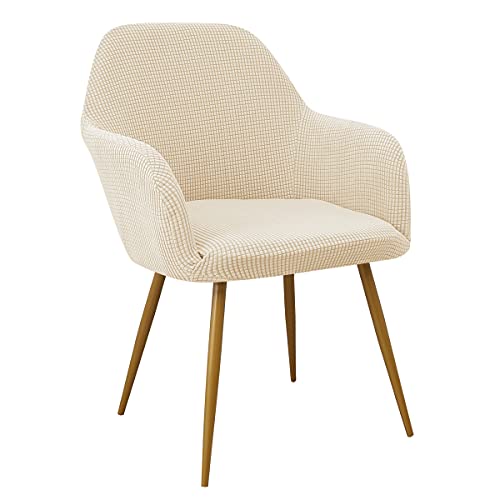 Yonus Dining Room Chair Slipcovers Parsons Chair Covers Sets Armchair Covers Removable Chair Protector Cover Seat Slipcovers for Living Room,ONLY Cover,NO Chair (1, Ivory White) - color: Ivory White, size: 1