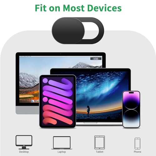 6 Pack Webcam Cover Slide Cover for iPhone iPad MacBook iMac Laptop PC, 0.03 inch Ultra Thin Web Camera Cover Blocker Slider Accessories for Privacy and Security (6 Pack)