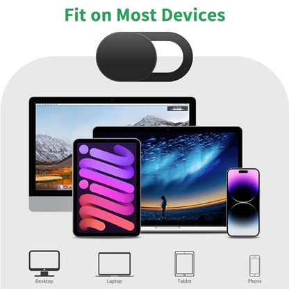 6 Pack Webcam Cover Slide Cover for iPhone iPad MacBook iMac Laptop PC, 0.03 inch Ultra Thin Web Camera Cover Blocker Slider Accessories for Privacy and Security (6 Pack)