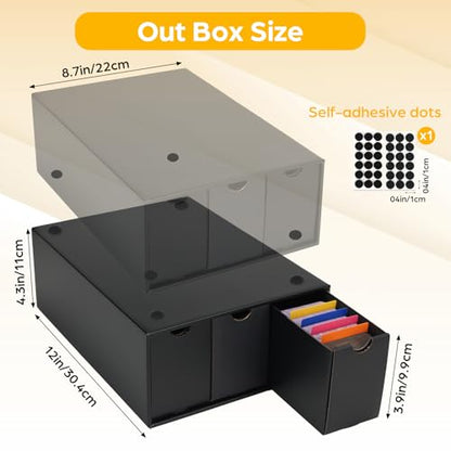 RLAVBL 12-600 CT Trading Card Storage Box with 48 Dividers, 12000+ Card Deck Box for MTG, TCG, PTCG, and Sports Cards Organizer - size: 12 Pack (Drawer)