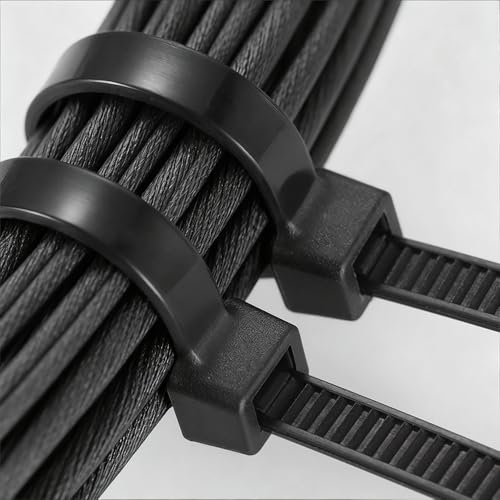 400 Pack Black Zip Ties Assorted Sizes 8+12+14+18 Inch, Heavy Duty 100lbs Self-Locking Electrical Cable Ties, UV Resistant Wire Ties for Indoor and Outdoor Use