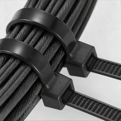 400 Pack Black Zip Ties Assorted Sizes 8+12+14+18 Inch, Heavy Duty 100lbs Self-Locking Electrical Cable Ties, UV Resistant Wire Ties for Indoor and Outdoor Use