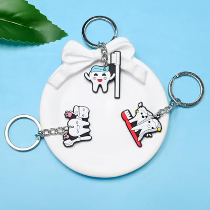 Keychains Bulk,Funny Key Chain for Prizes Incentives Holiday Gifts Birthday Party Favors - color: 20pcs Tooth Keychains