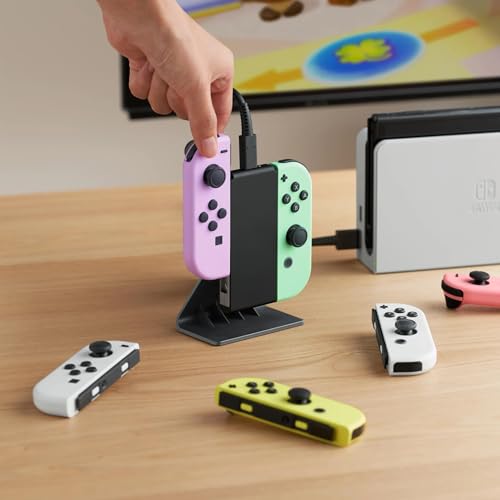 Joycon Charging Stand (Two - Way) - 2 Way Switch Joy Con Controller Charger Charging Accessories with Charging Cable - NOT for Joycon Gen 2 Controller