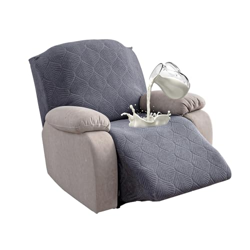 100% Waterproof Recliner Cover, 1 Pieces Reclining Chair Cover Stretch Sofa Slipcovers Washable Furniture Protector for Pets, Dogs, Kids (Dark Gray, 1 Seater X-Large) - color: Dark Gray, size: 30"-37" 1 Seater XL