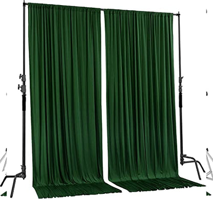 AK TRADING CO. 10 feet x 8 feet IFR Polyester Backdrop Drapes Curtains Panels with Rod Pockets - Wedding Ceremony Party Home Window Decorations - Hunter Green - color: Hunter Green