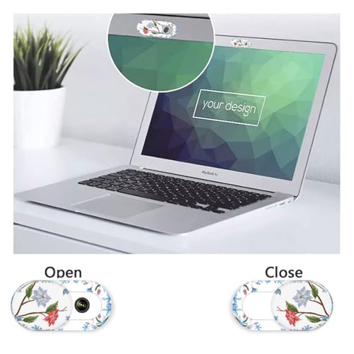 Laptop Camera Cover Slide Cute Flower 8 Pack, Webcam Cover Phone Camera Cover, FadyRaye Ultra-Thin Computer Camera Slide Fits Cellphone, Laptop, Desktop PC, Tablet
