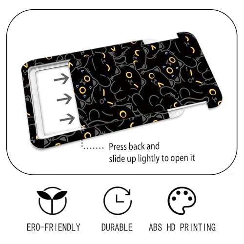 ID Badge Holder with Lanyard Fashionable ID Card Holders with Retractable Lanyards Soft Fiber Metal Clip Sturdy Buckle for Key Wallet Work Nurse Teacher (Cute Black Cat) - color: Cute Black Cat
