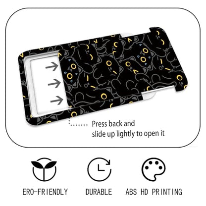 ID Badge Holder with Lanyard Fashionable ID Card Holders with Retractable Lanyards Soft Fiber Metal Clip Sturdy Buckle for Key Wallet Work Nurse Teacher (Cute Black Cat) - color: Cute Black Cat