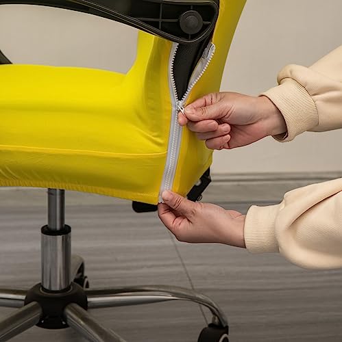 Melaluxe Office Chair Cover - Universal Stretch Desk Chair Cover, Computer Chair Slipcovers (Size: M) - Yellow - color: Yellow, size: Medium Chair Cover
