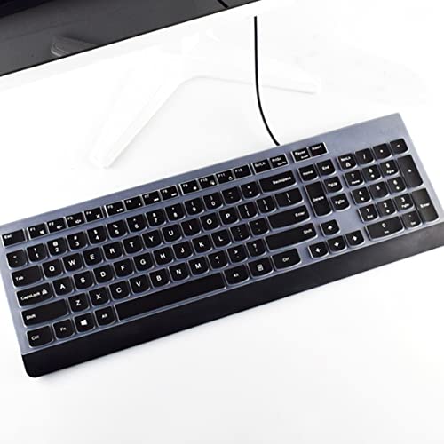 Keyboard Cover Skin for Lenovo 510 Wireless Keyboard GX30N81775 4X30M39458 &KBRFBU71 EKB-536A SK-8823 ALO730S KU-1601 ALO510/520 US Silicone Keyboard Cove Accessories-Black