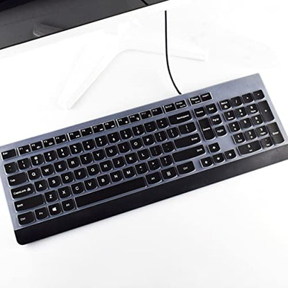 Keyboard Cover Skin for Lenovo 510 Wireless Keyboard GX30N81775 4X30M39458 &KBRFBU71 EKB-536A SK-8823 ALO730S KU-1601 ALO510/520 US Silicone Keyboard Cove Accessories-Black
