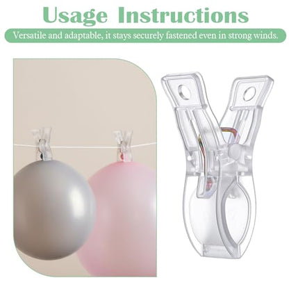 10 Pack Balloon Arch Clips Spring Clamps Balloon Clips for Balloons Arch | Clear Heavy Duty Transparent Backdrop Clip for Birthday Decoration Backdrop for Wedding Photography Studio 2.6"