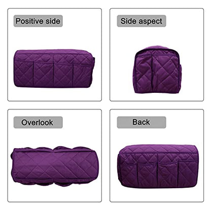 Armchair Caddy, Sofa Armrest Organizer with 14 Pockets, Waterproof Non Slip Recliner Remote Control Holder, Couch Chair Arm Storage for TV Remotes, Phone, iPad, Magazine, Books - color: Purple