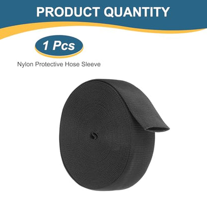 HARFINGTON Nylon Protective Hose Sleeve 1.1" ID 33FT Cable Cover Sheath Hydraulic Hose Protector Wrap for Welding Cord Tig Torch Hydraulic, Black - size: 1.1" ID 33FT