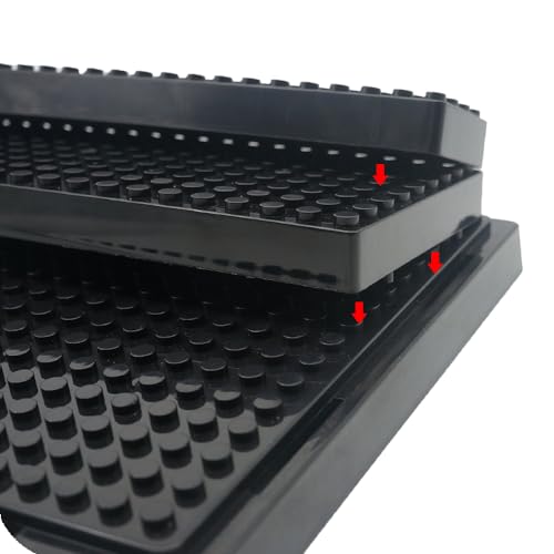 2 Pack Minifigure Display Case for LEGO, 3-Tier Acrylic Box, Black | Acrylic, Dustproof, 3 Removable Tiered Steps, Holds 70 Minifigures, Stackable, Desk Display, Gift for Collectors, Black - style: 2 PACK
