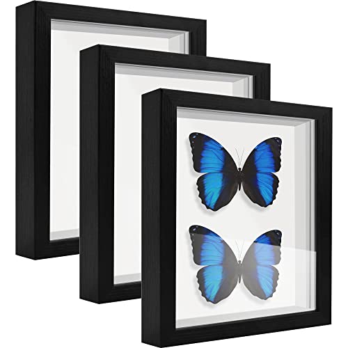 5x7 Shadow Box Frame Display Case with Letter Stickers, 3D Picture Frame, Display Case Box for Memorabilia, Baby Items, Wedding Memories, Crafts, Tickets and Photos (3Pcs-Black, 5x7) - color: 3pcs-black, size: 5x7